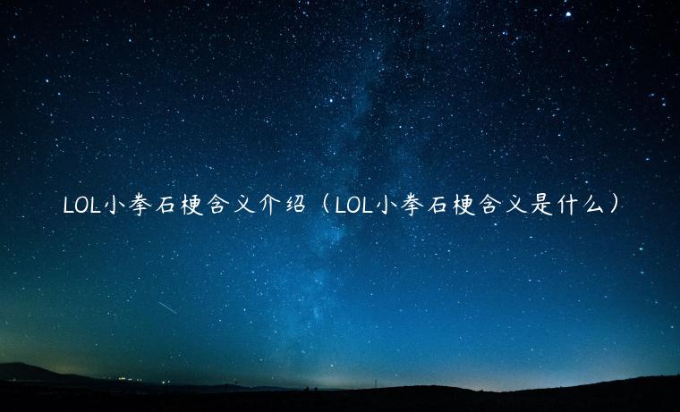 LOL小拳石梗含义介绍（LOL小拳石梗含义是什么）