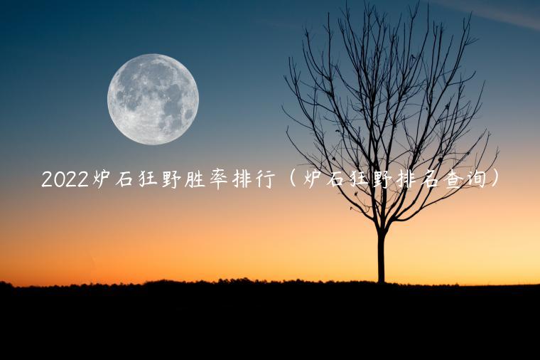 2022炉石狂野胜率排行（炉石狂野排名查询）