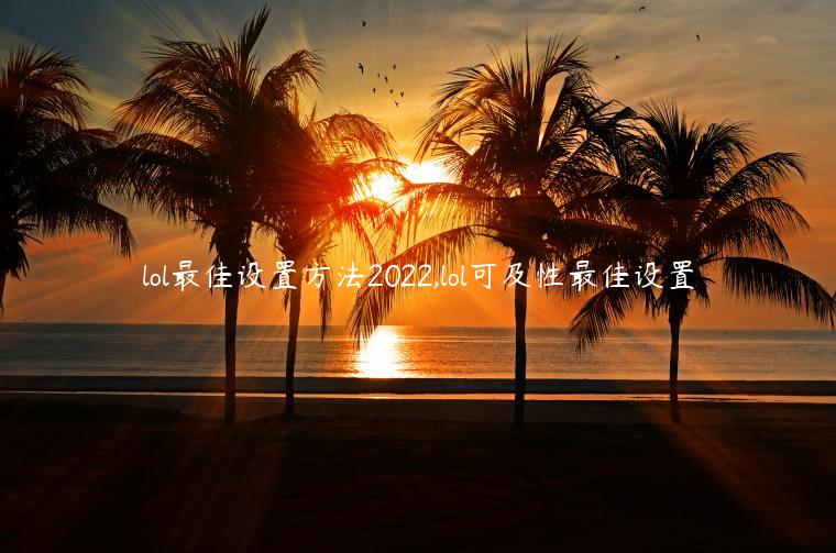 lol最佳设置方法2022,lol可及性最佳设置