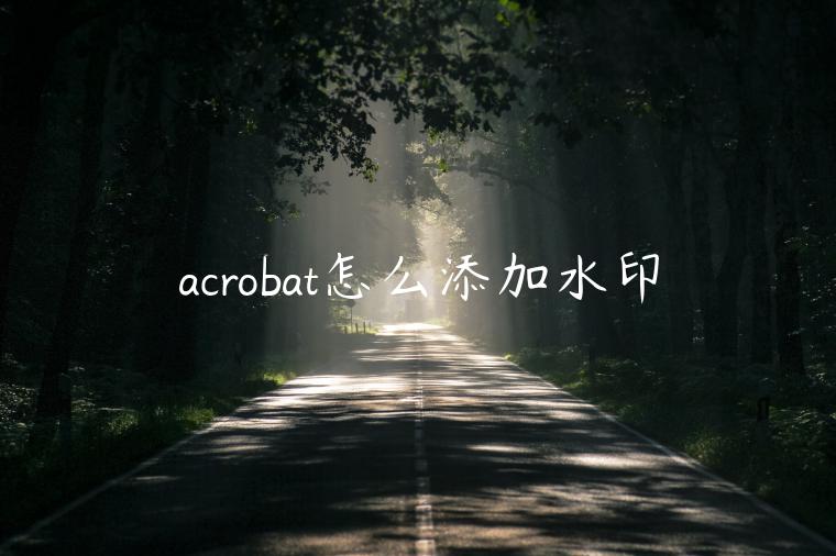 acrobat怎么添加水印