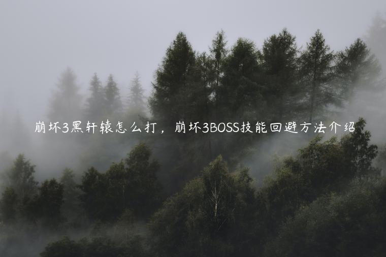 崩坏3黑轩辕怎么打，崩坏3BOSS技能回避方法介绍