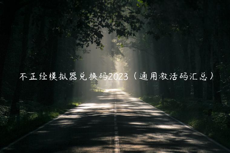 不正经模拟器兑换码2023（通用激活码汇总）