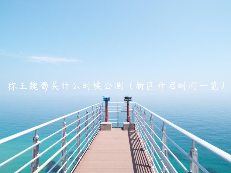 称王魏蜀吴什么时候公测（新区开启时间一览）