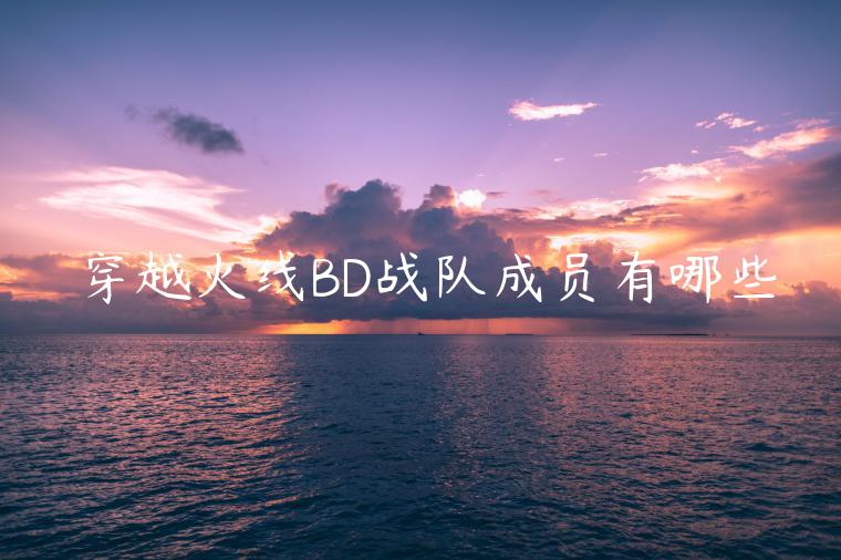 穿越火线BD战队成员有哪些