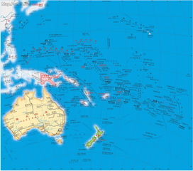 大洋洲地图(七大洲四大洋的轮廓图是什么样的？)