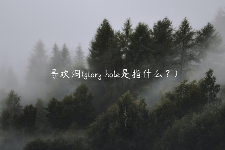 寻欢洞(glory hole是指什么？)